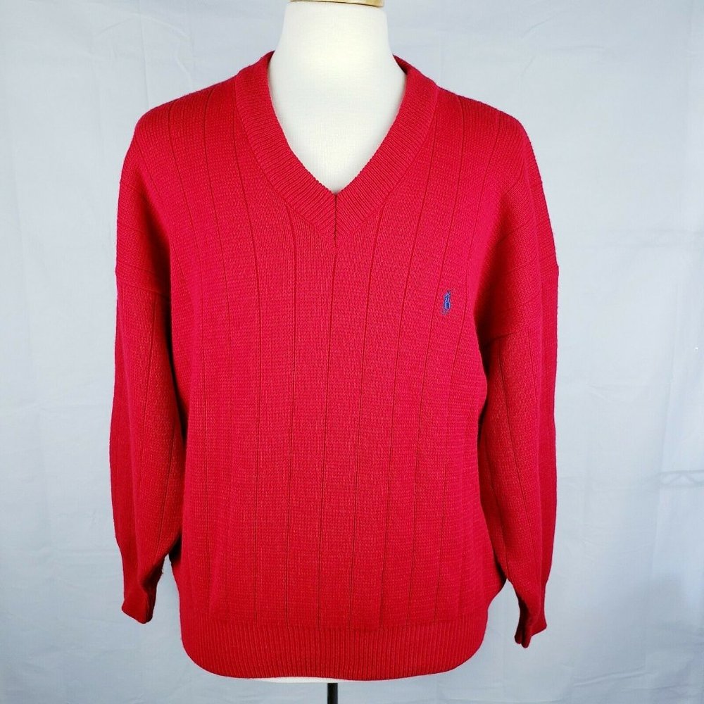 Ralph Lauren Vintage V-Neck Knitted Heavy Sweater